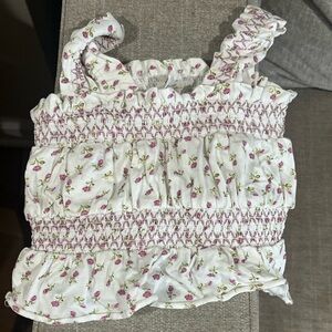 Kate Quinn Baby Tank with Pink and Green Floral Design